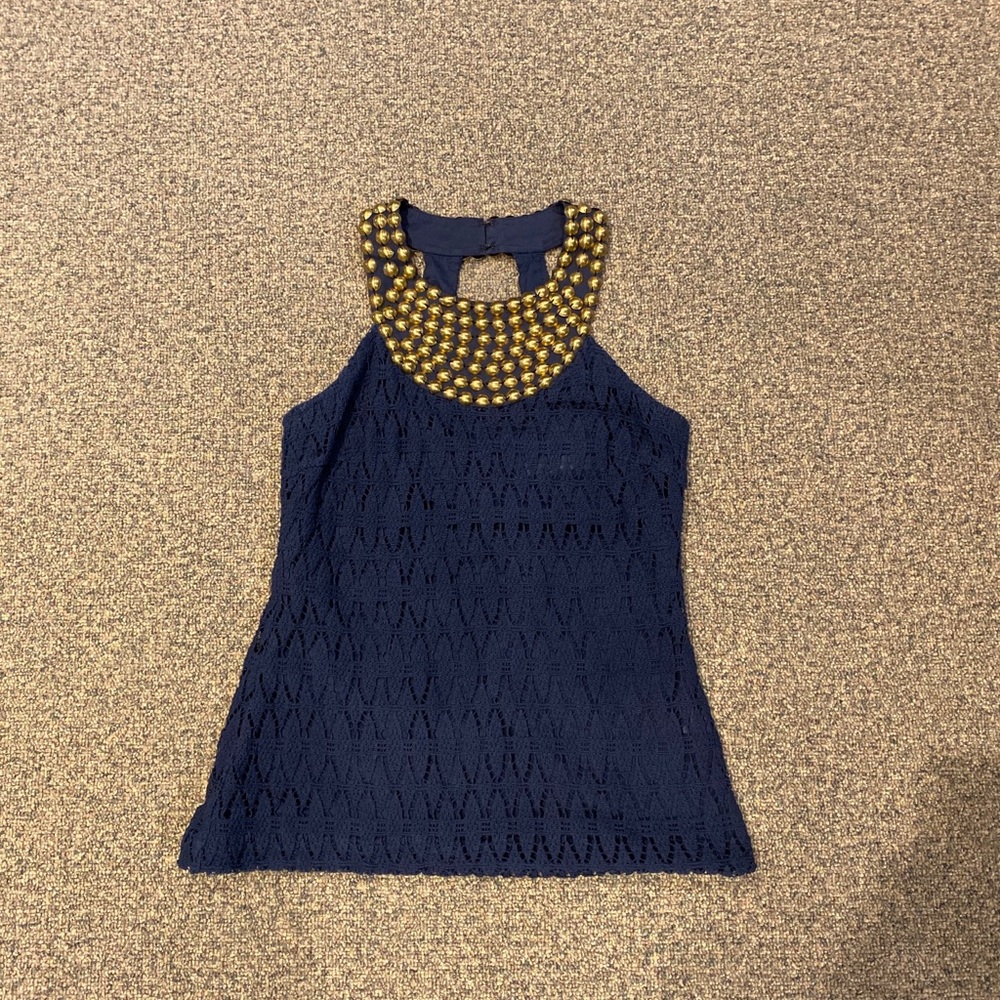🍀 Trina Turk Halter Top w/ Beading